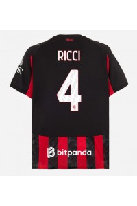 AC Milan Samuele Ricci #4 Jalkapallovaatteet Kotipaita 2025-26 Lyhythihainen